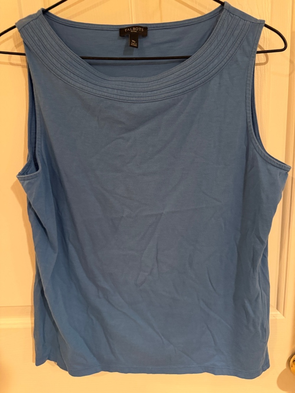 Talbots Light Blue Ribbed Scoop Neck Tank Med Petite